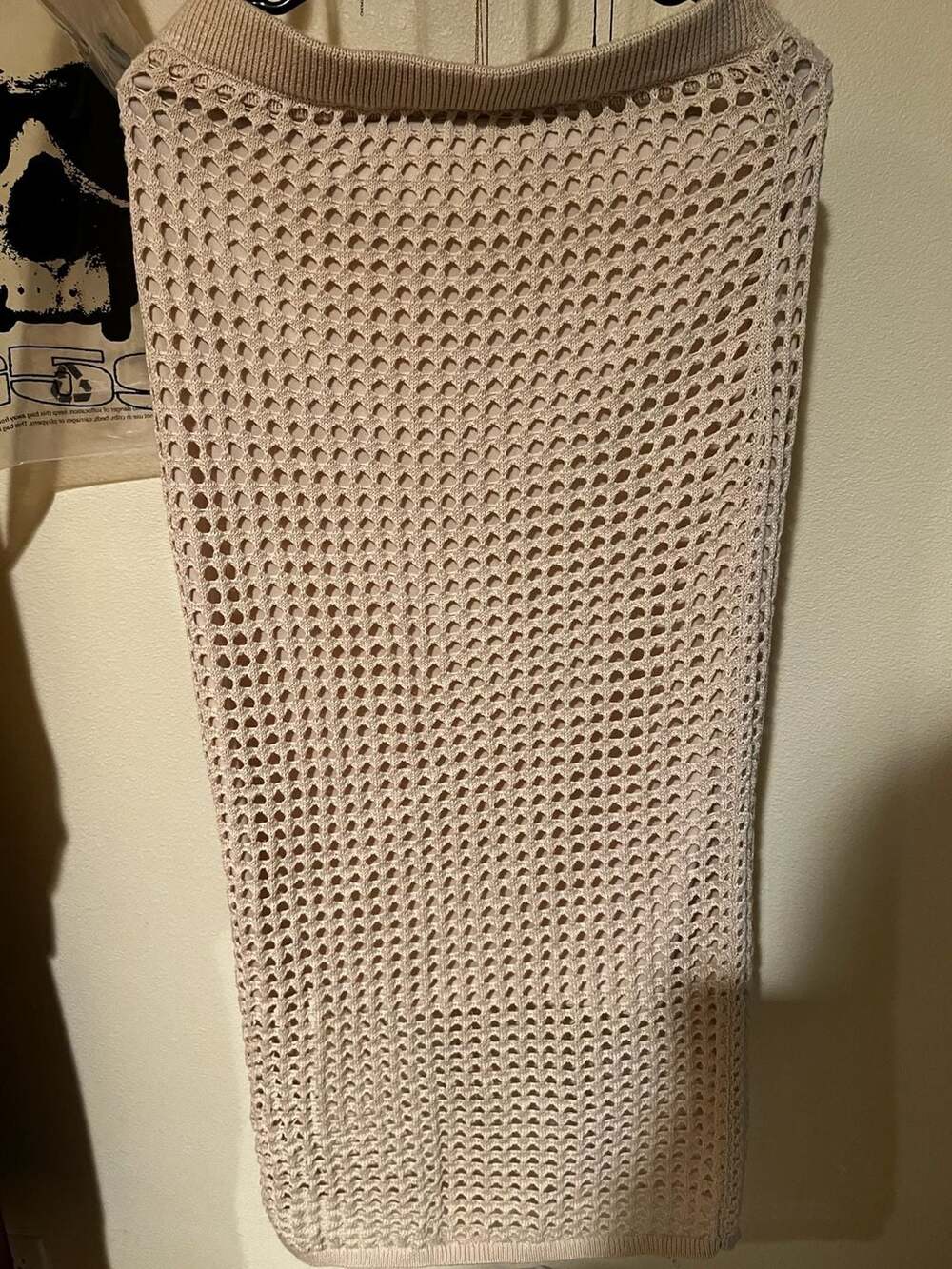 Steve Madden Cream Crochet Knit Lined Sleeveless set